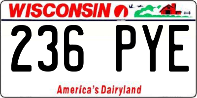 WI license plate 236PYE