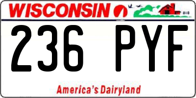 WI license plate 236PYF