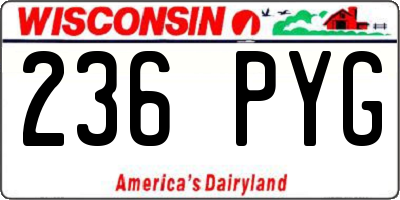 WI license plate 236PYG