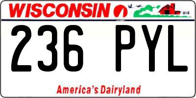 WI license plate 236PYL