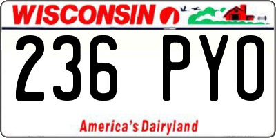 WI license plate 236PYO