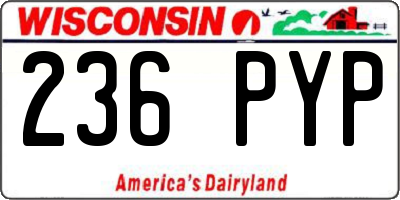 WI license plate 236PYP