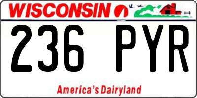 WI license plate 236PYR