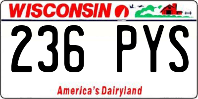WI license plate 236PYS
