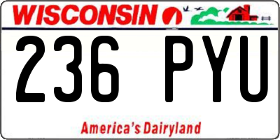 WI license plate 236PYU