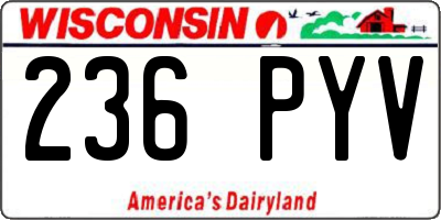 WI license plate 236PYV