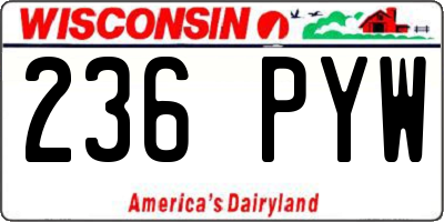 WI license plate 236PYW