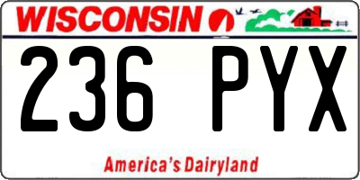 WI license plate 236PYX