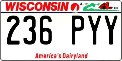 WI license plate 236PYY