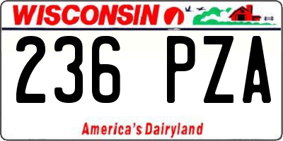 WI license plate 236PZA