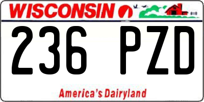 WI license plate 236PZD