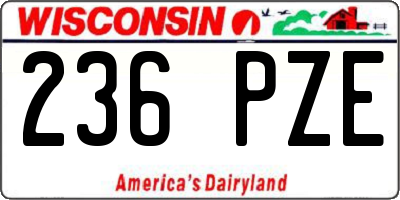 WI license plate 236PZE