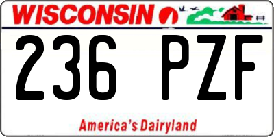 WI license plate 236PZF