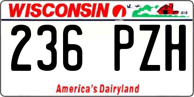 WI license plate 236PZH