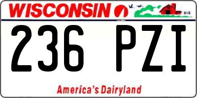 WI license plate 236PZI