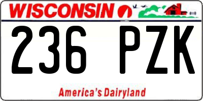 WI license plate 236PZK