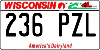 WI license plate 236PZL