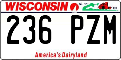 WI license plate 236PZM