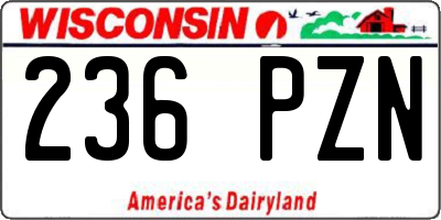 WI license plate 236PZN