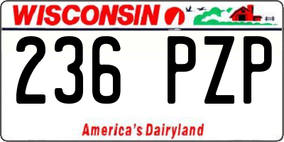 WI license plate 236PZP