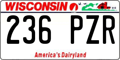 WI license plate 236PZR
