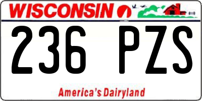 WI license plate 236PZS