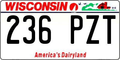 WI license plate 236PZT