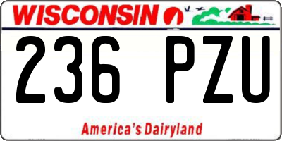WI license plate 236PZU