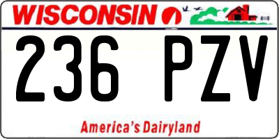 WI license plate 236PZV