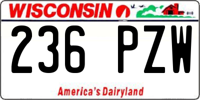 WI license plate 236PZW