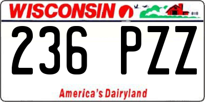 WI license plate 236PZZ