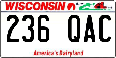 WI license plate 236QAC