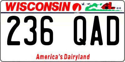 WI license plate 236QAD