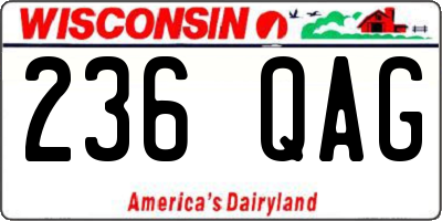 WI license plate 236QAG