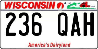 WI license plate 236QAH