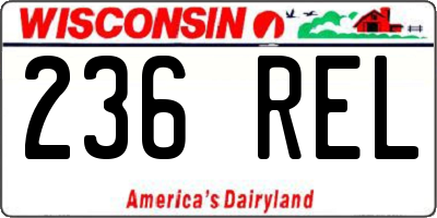 WI license plate 236REL
