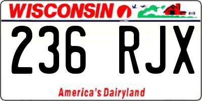 WI license plate 236RJX
