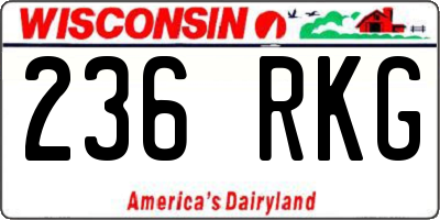 WI license plate 236RKG