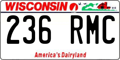 WI license plate 236RMC