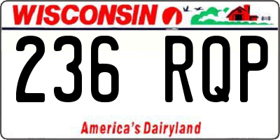 WI license plate 236RQP