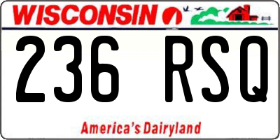 WI license plate 236RSQ