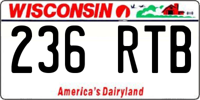 WI license plate 236RTB