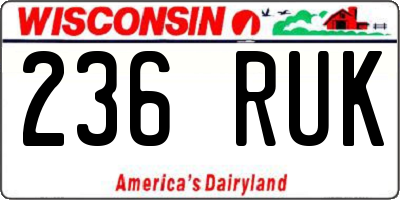 WI license plate 236RUK