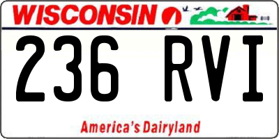 WI license plate 236RVI