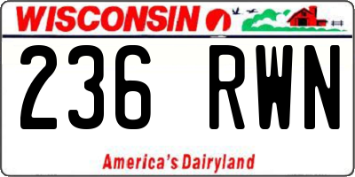 WI license plate 236RWN