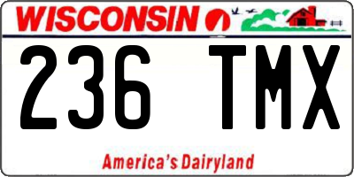 WI license plate 236TMX