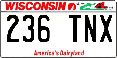 WI license plate 236TNX