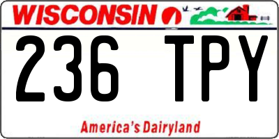 WI license plate 236TPY