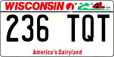 WI license plate 236TQT