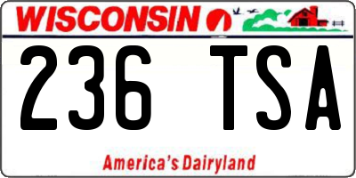 WI license plate 236TSA